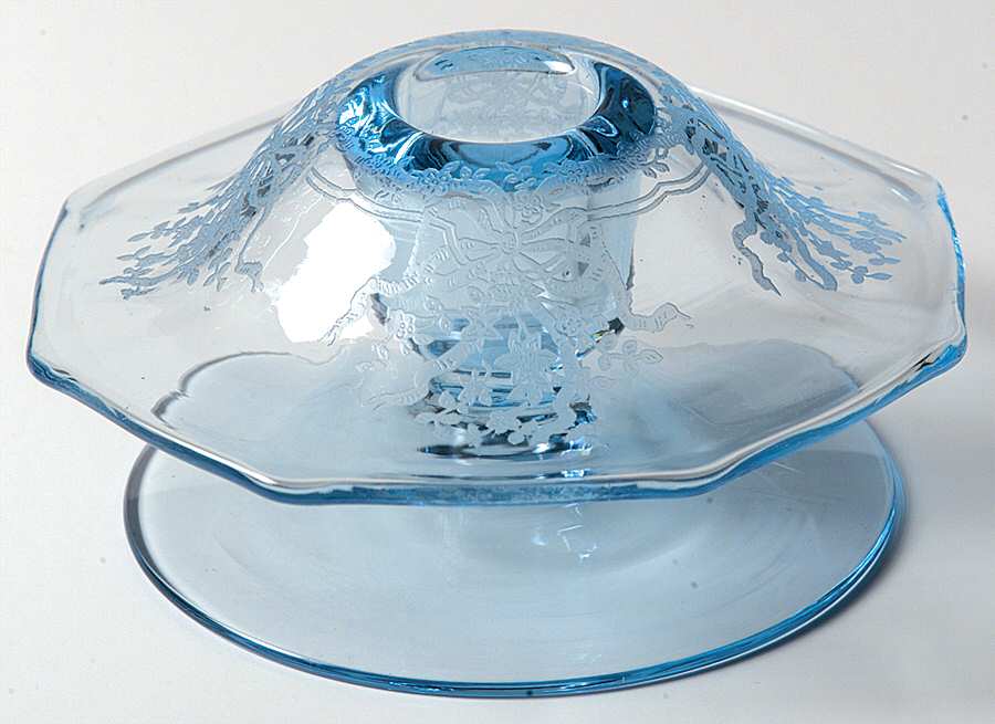 June Blue (Azure) Mushroom Candlestick by Fostoria-1