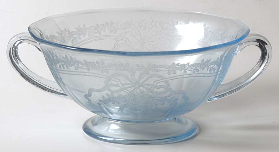 June Blue (Azure) Cream Soup Bowl Only by Fostoria-1