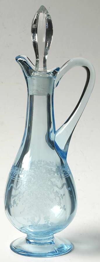 June Blue (Azure) Oil Cruet & Stopper by Fostoria-1