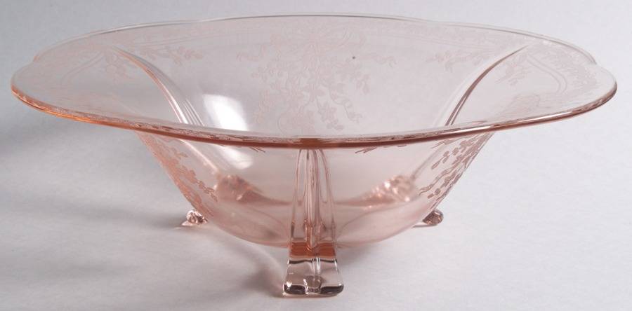 June Pink 11" 3 Toed Centerpiece by Fostoria-1