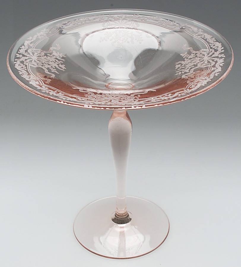 June Pink Round Compote (Height X Width) by Fostoria-1