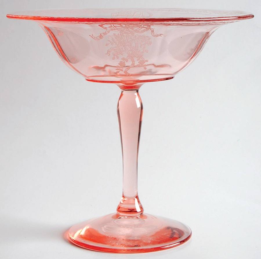 June Pink Round Compote (Height X Width) by Fostoria-1