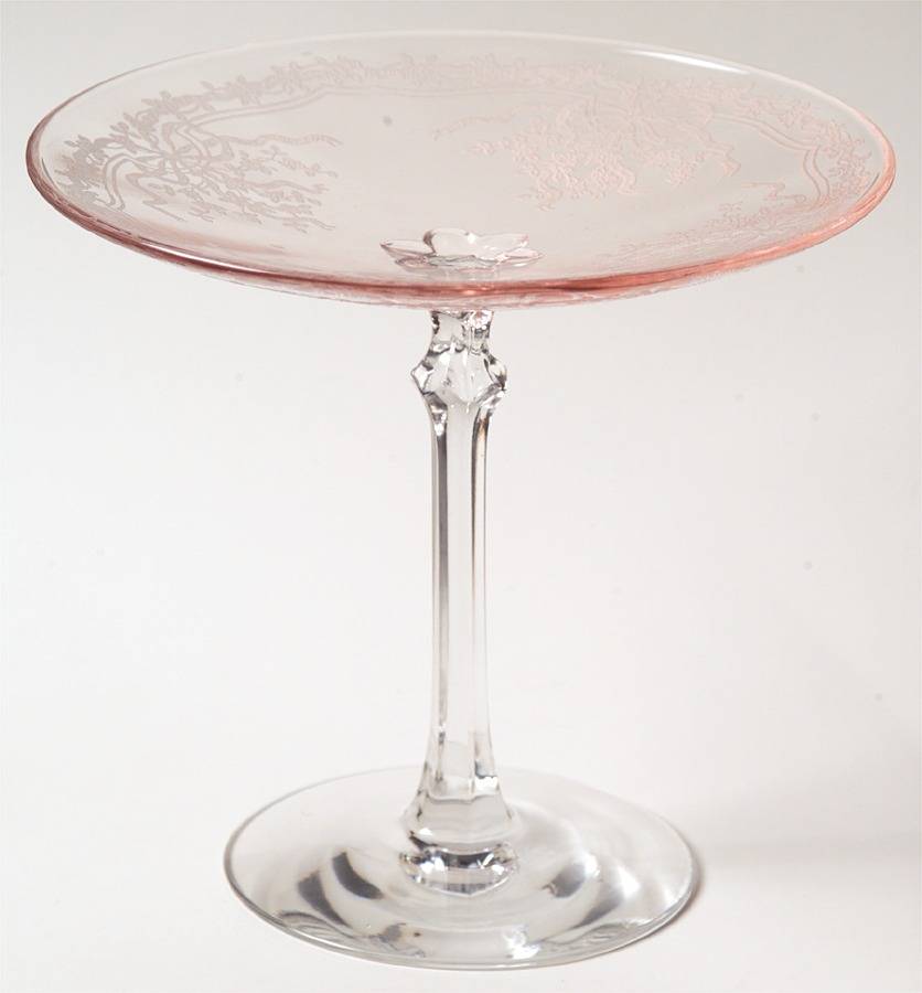 June Pink Round Compote (Height X Width) by Fostoria-1