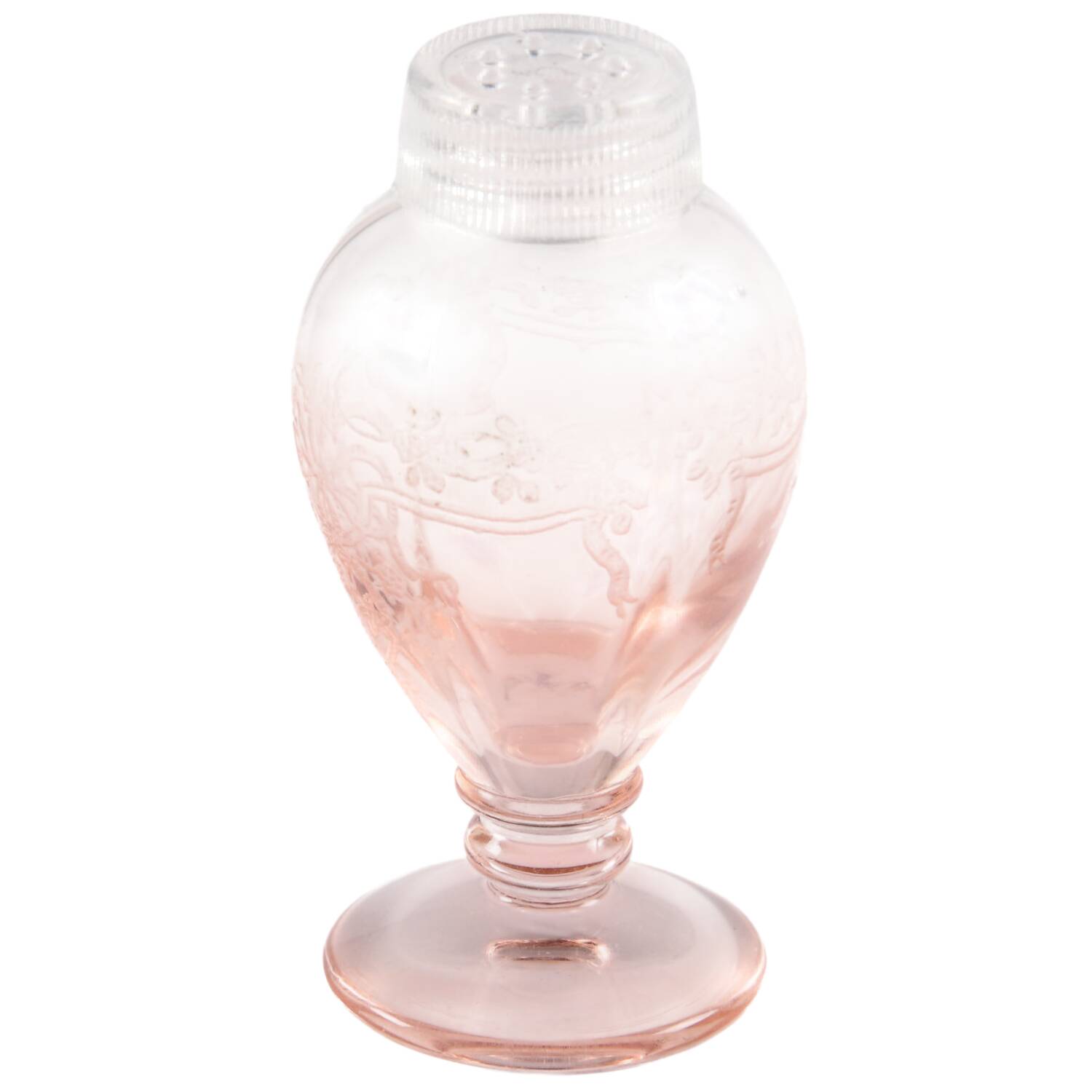 June Pink Footed Shaker & Glass Lid by Fostoria-1
