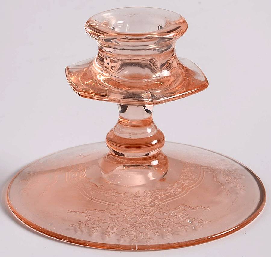 June Pink 3" Single Light Candlestick by Fostoria-1