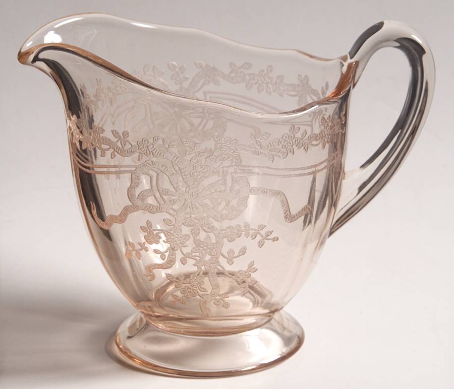 June Pink Footed Creamer by Fostoria-1