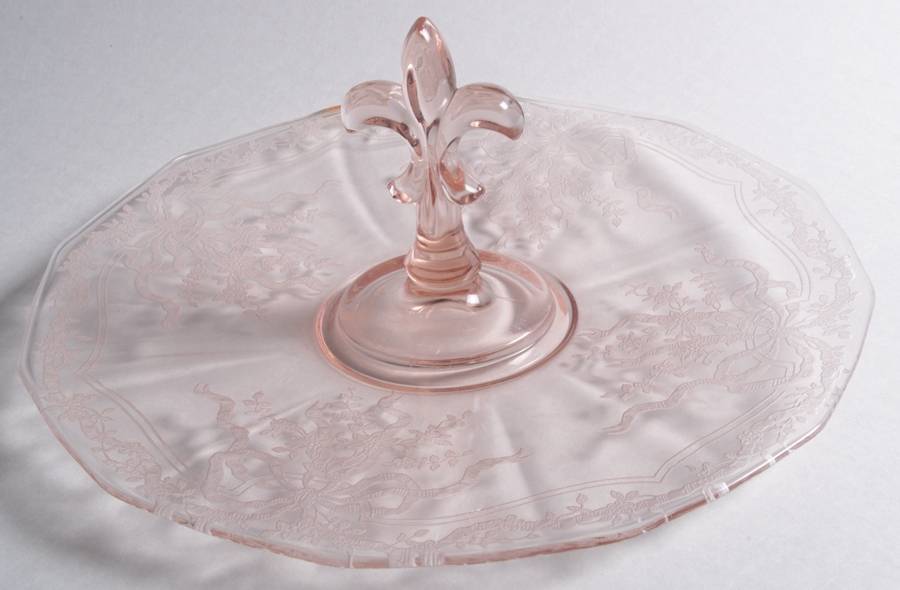 June Pink Center Handle Tray by Fostoria-1