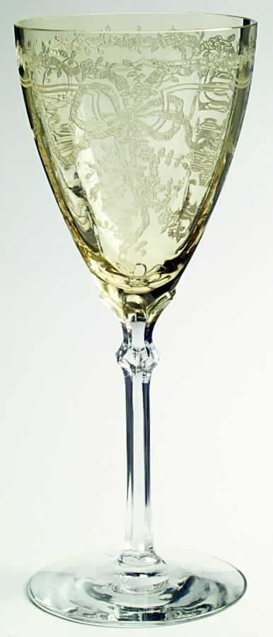June Topaz (Yellow) Water Goblet by Fostoria-1