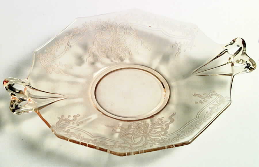 June Topaz (Yellow) Lemon Plate with Bow Handle by Fostoria-1
