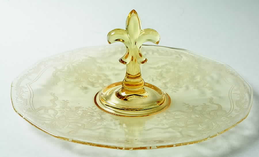 June Topaz (Yellow) Center Handle Tray by Fostoria-1