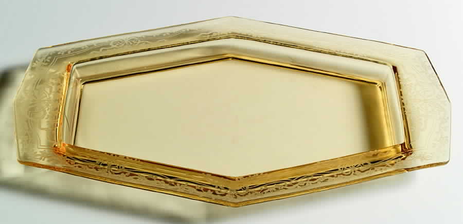 June Topaz (Yellow) Rectangular Service Tray without Lemon Insert by Fostoria-1