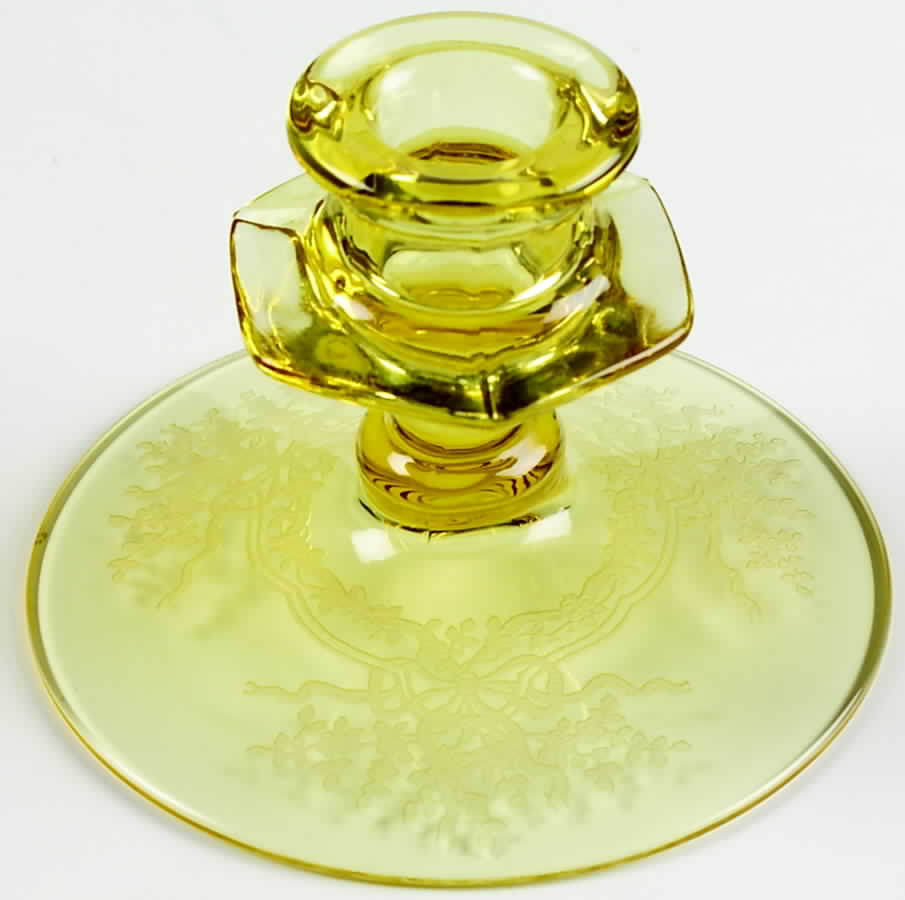 June Topaz (Yellow) 3" Single Light Candlestick by Fostoria-1