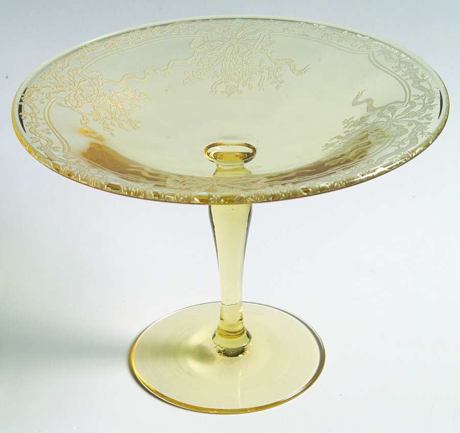 June Topaz (Yellow) Round Compote (Height X Width) by Fostoria-1