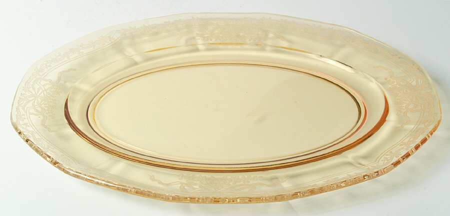 June Topaz (Yellow) 12" Oval Platter by Fostoria-1