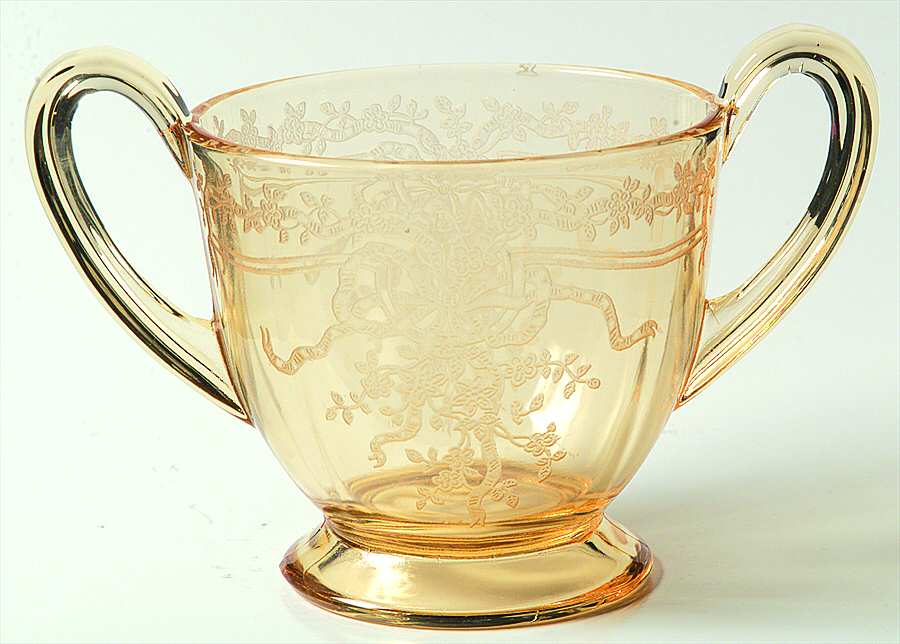 June Topaz (Yellow) Footed Open Sugar by Fostoria-1