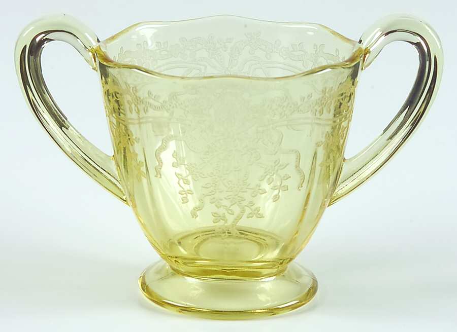 June Topaz (Yellow) Mini Open Sugar by Fostoria-1