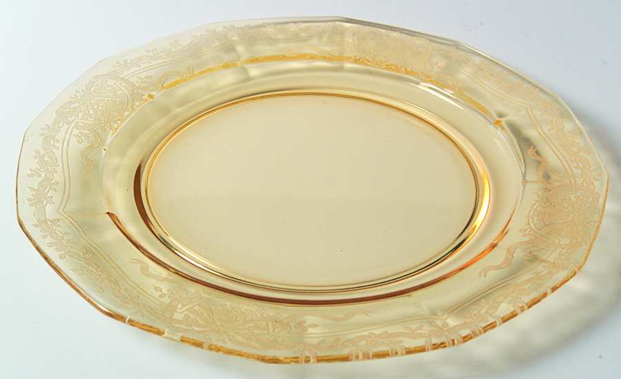 June Topaz (Yellow) Large Dinner Plate by Fostoria-1