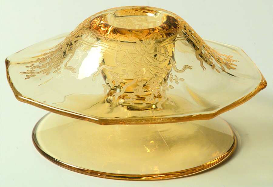 June Topaz (Yellow) Mushroom Candlestick by Fostoria-1