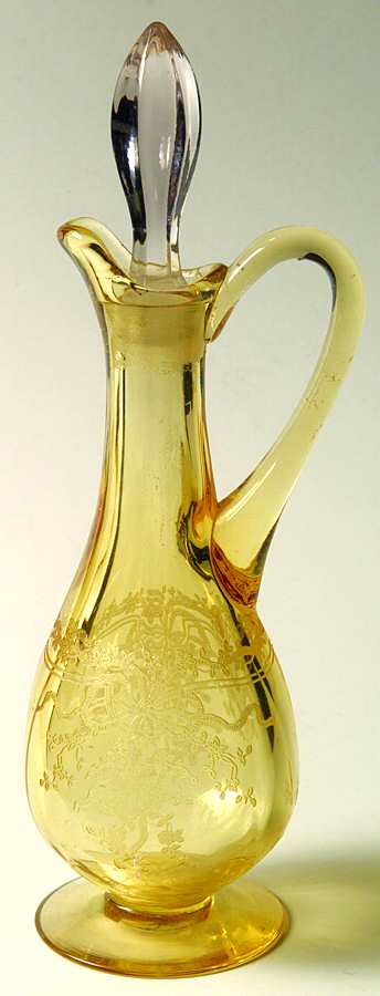 June Topaz (Yellow) Oil Cruet & Stopper by Fostoria-1