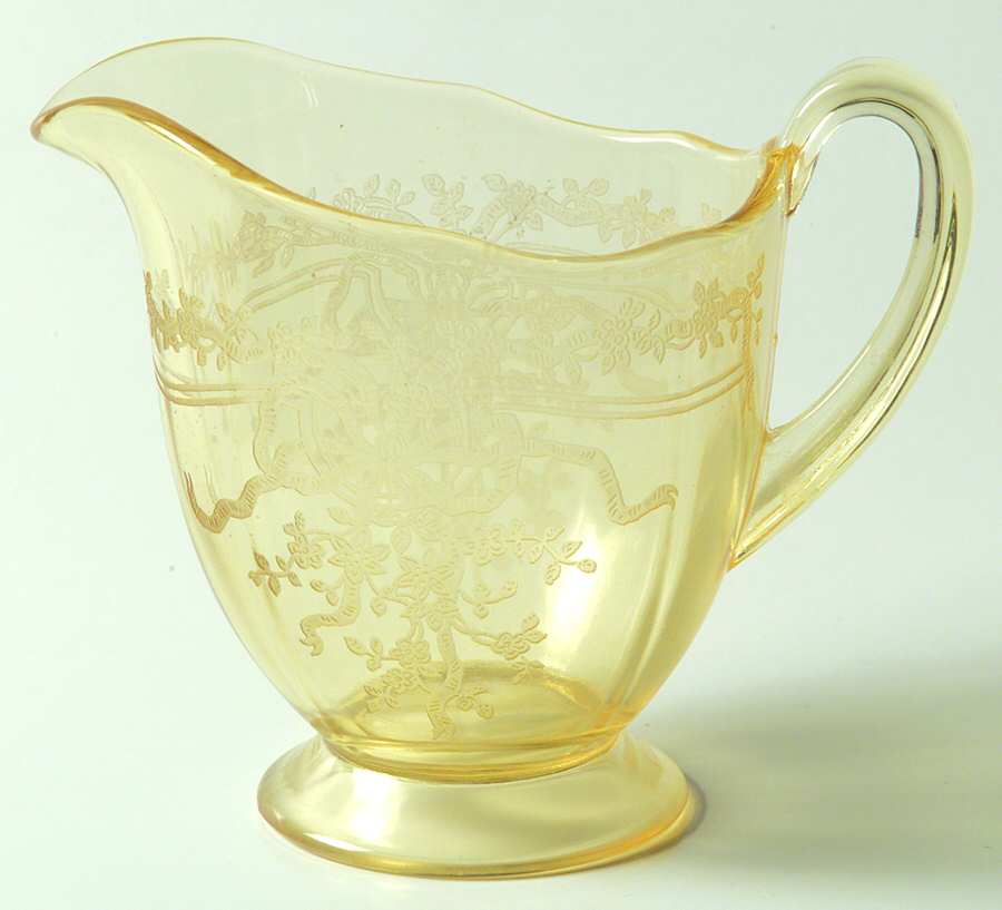 June Topaz (Yellow) Footed Creamer by Fostoria-1