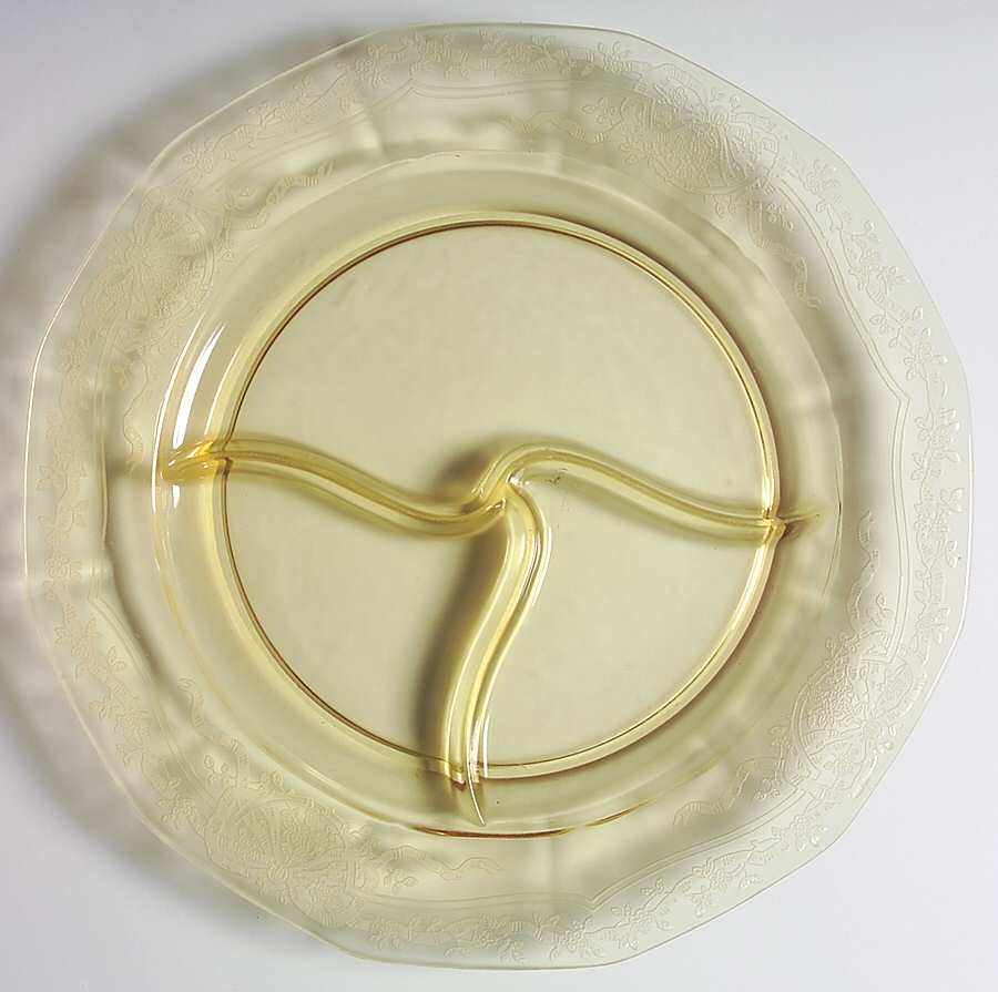 June Topaz (Yellow) Grill Plate by Fostoria-1