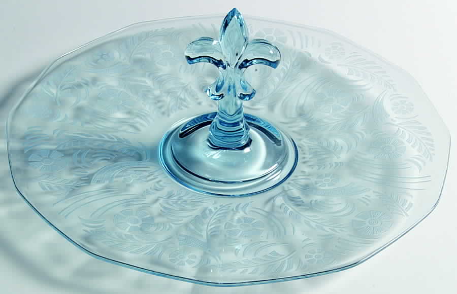 Kashmir Blue (Stem 5099) Center Handle Tray by Fostoria-1