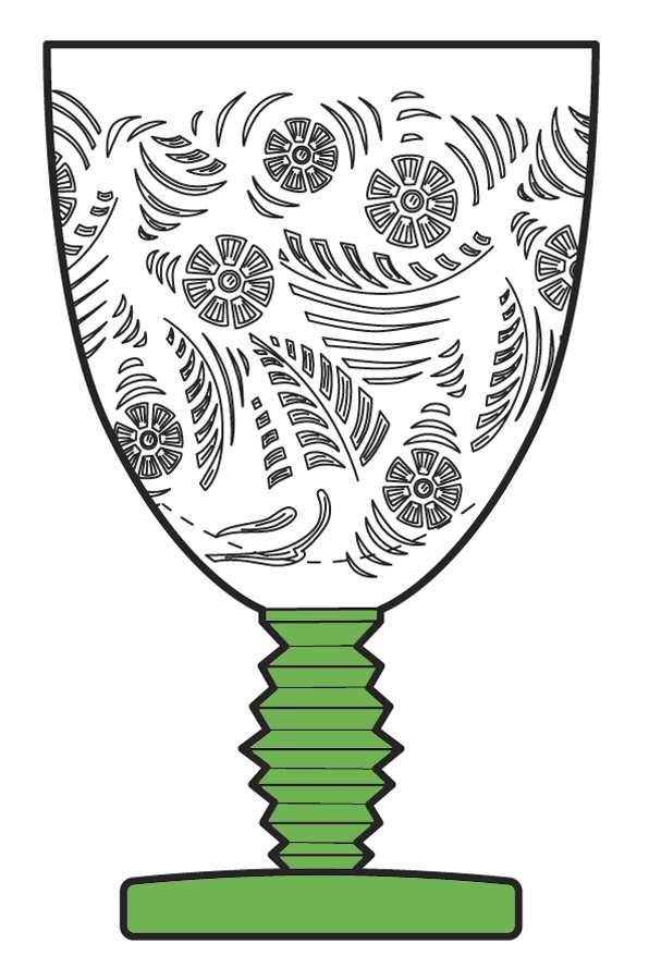 Kashmir Green (Stem 5099) Water Goblet by Fostoria-1