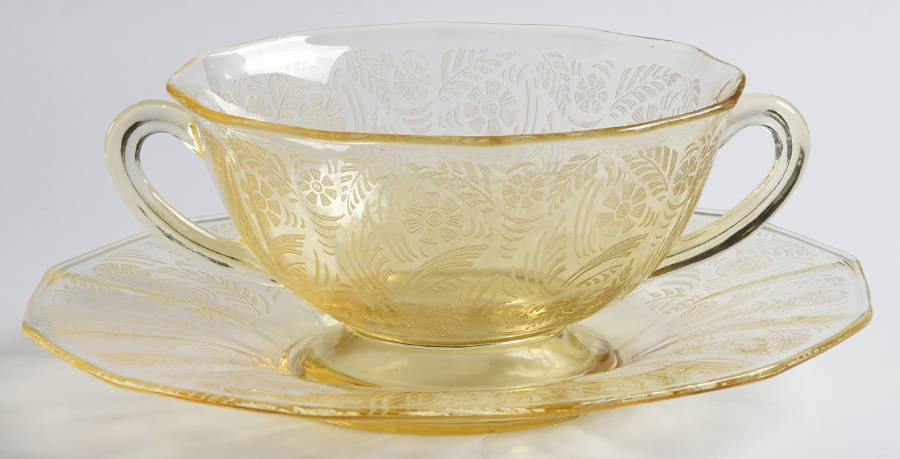 Kashmir Topaz (Stem 5099) Cream Soup & Saucer Set by Fostoria-1