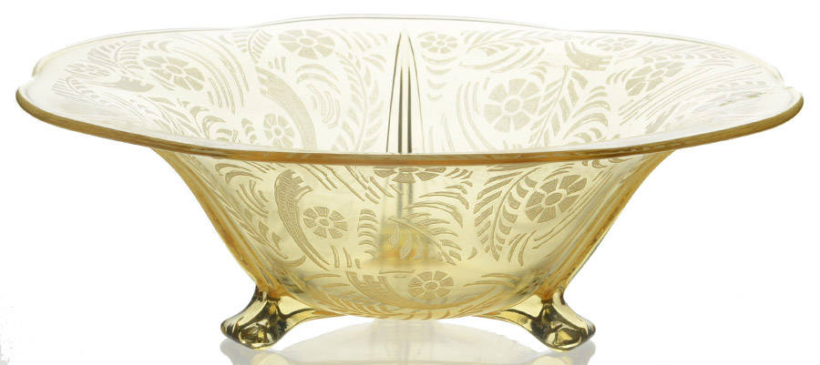 Kashmir Topaz (Stem 5099) 11" 3-Toed Footed Bowl by Fostoria-1