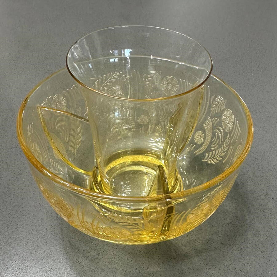 Kashmir Topaz (Stem 5099) Ice Dish with Tomato Insert by Fostoria-1