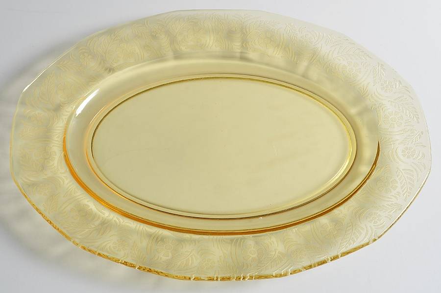 Kashmir Topaz (Stem 5099) 12" Oval Platter by Fostoria-1