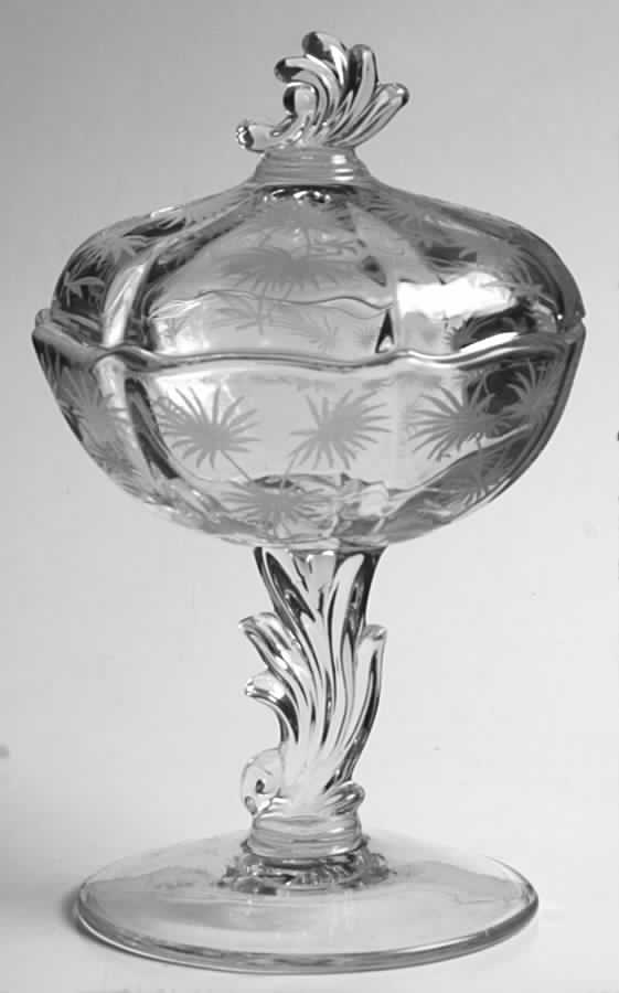 Lido Clear Footed Jelly & Cover (Baroque Shape) by Fostoria-1