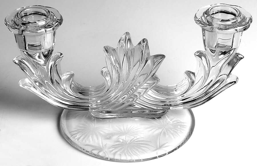Lido Clear Double Candlestick (Baroque Shape) by Fostoria-1
