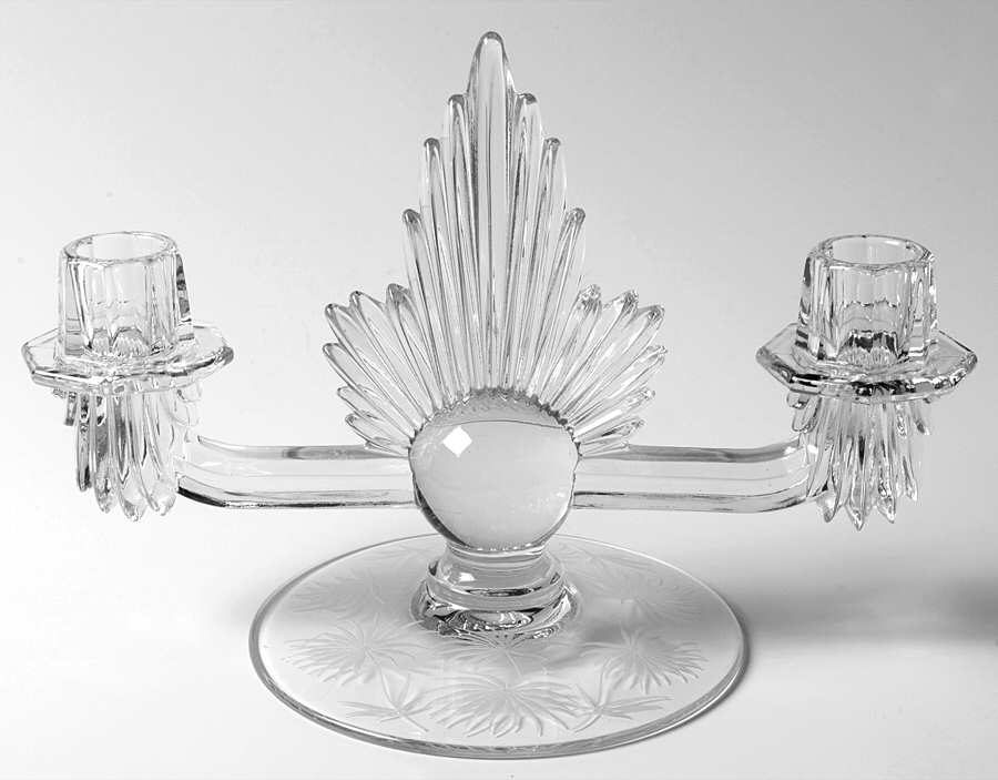 Lido Clear Flame Double Candlestick by Fostoria-1