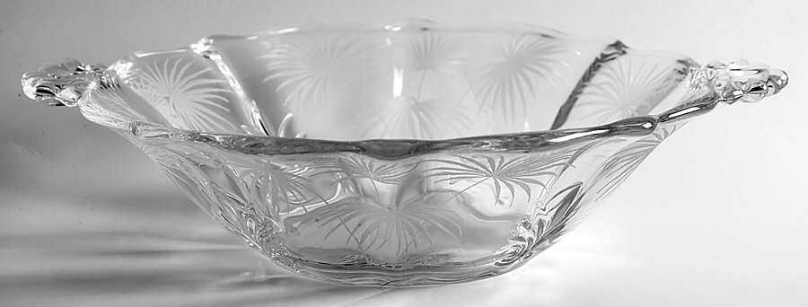 Lido Clear 10" Round Handled Bowl (Baroque Shape) by Fostoria-1