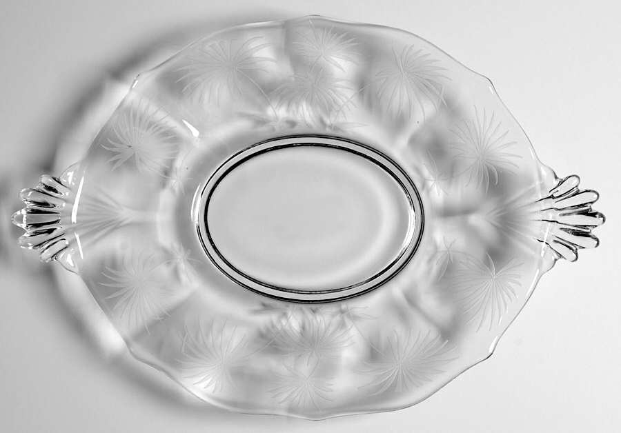 Lido Clear 8" Oval Handled Tray (Baroque Shape) by Fostoria-1