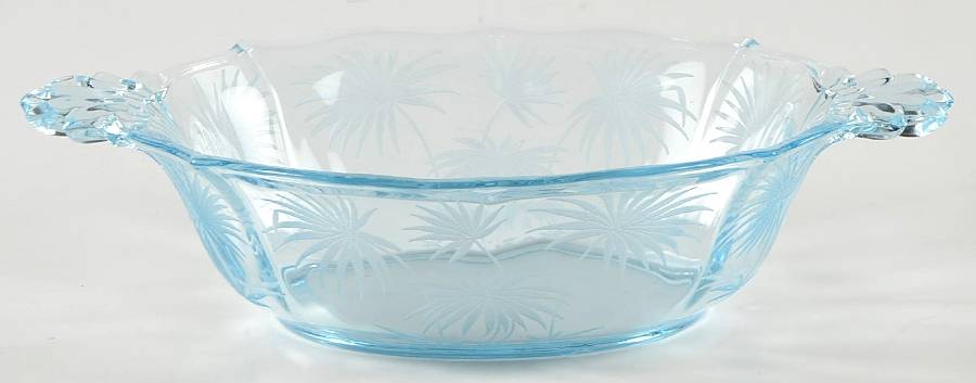 Lido Blue Handled Sauce Boat (Baroque Shape) by Fostoria-1