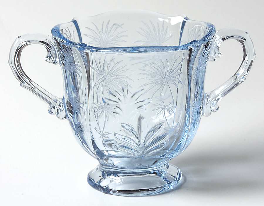 Lido Blue Open Sugar (Baroque Shape) by Fostoria-1