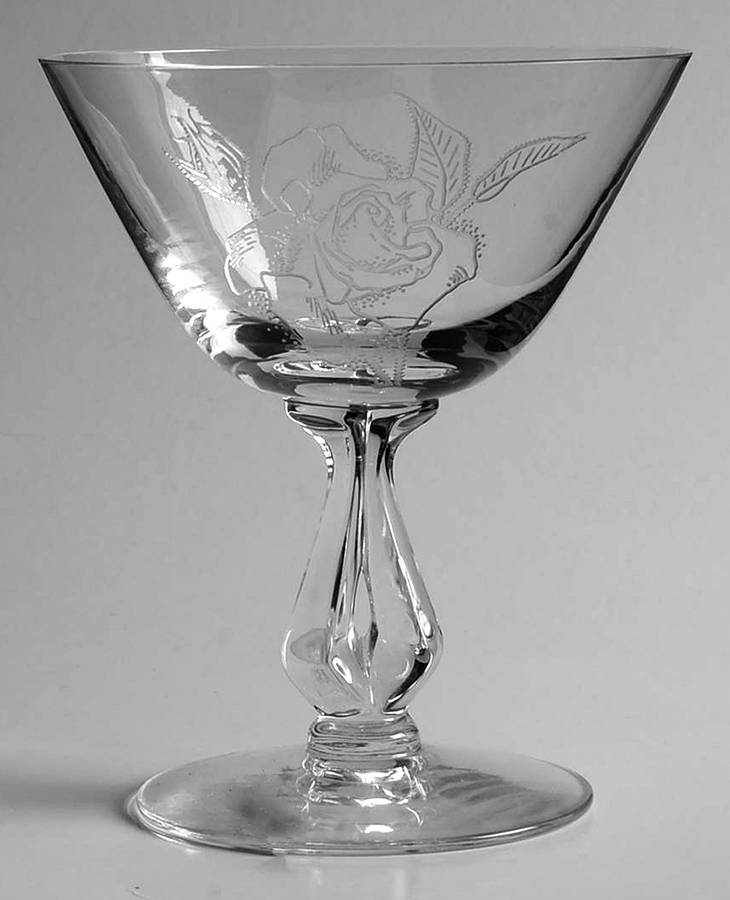 Living Rose Champagne/Tall Sherbet by Fostoria-1