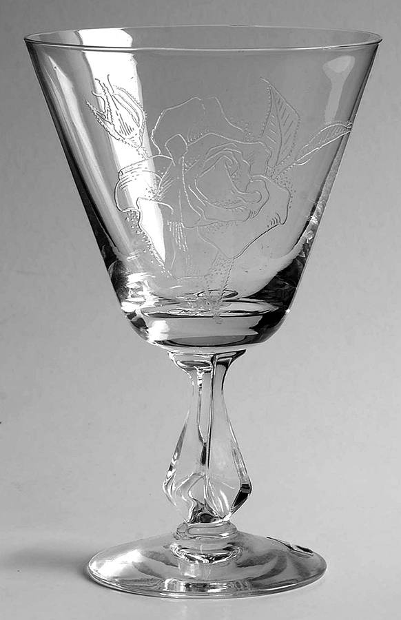 Living Rose Water Goblet by Fostoria-1