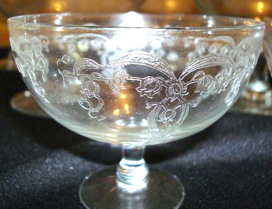 Lily of the Valley (Stem #858, Non Optic) Grapefruit and Liner by Fostoria-1