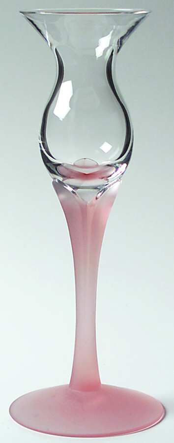 Lotus Peach Mist 7" Single Light Candlestick by Fostoria-1