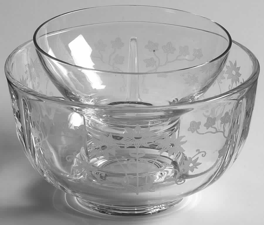 Manor Clear Ice Dish with Fruit Cocktail by Fostoria-1