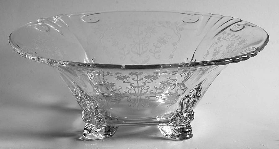 Manor Clear 10" 4-Toed Footed Bowl by Fostoria-1