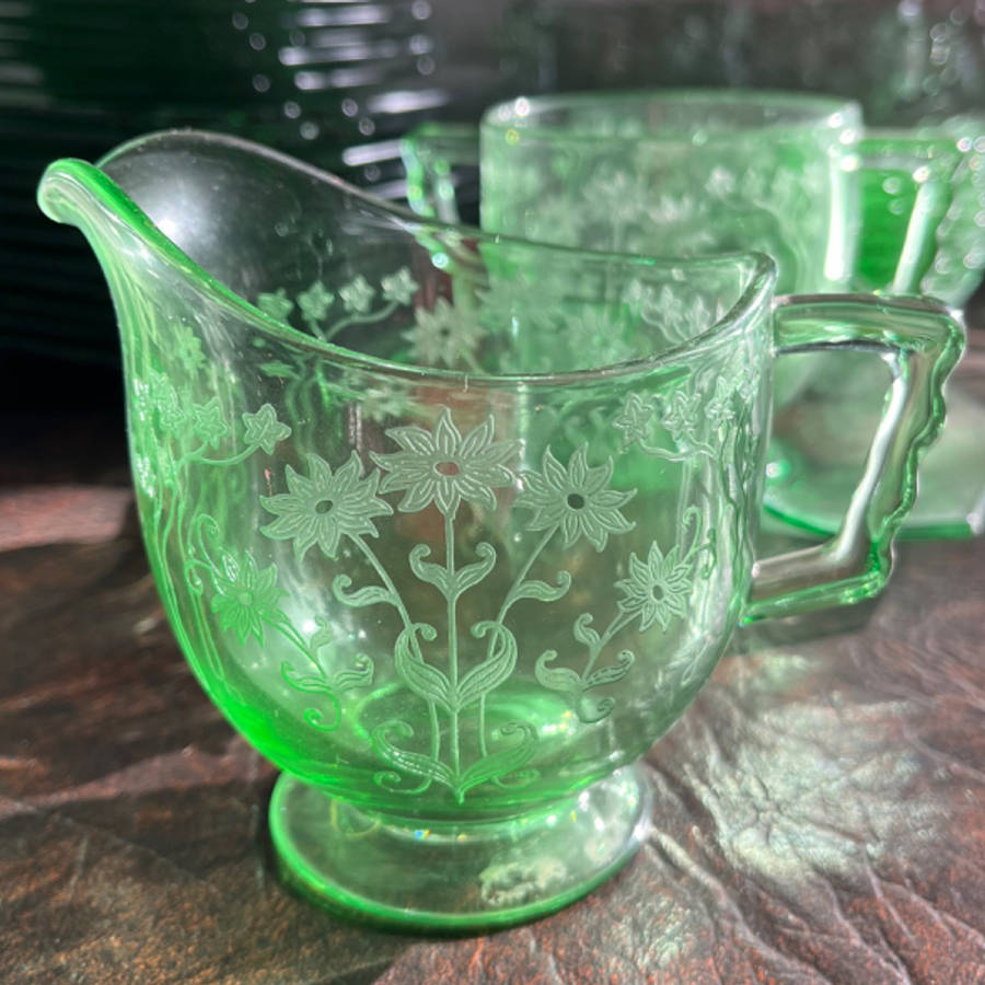Manor Green Creamer by Fostoria-1