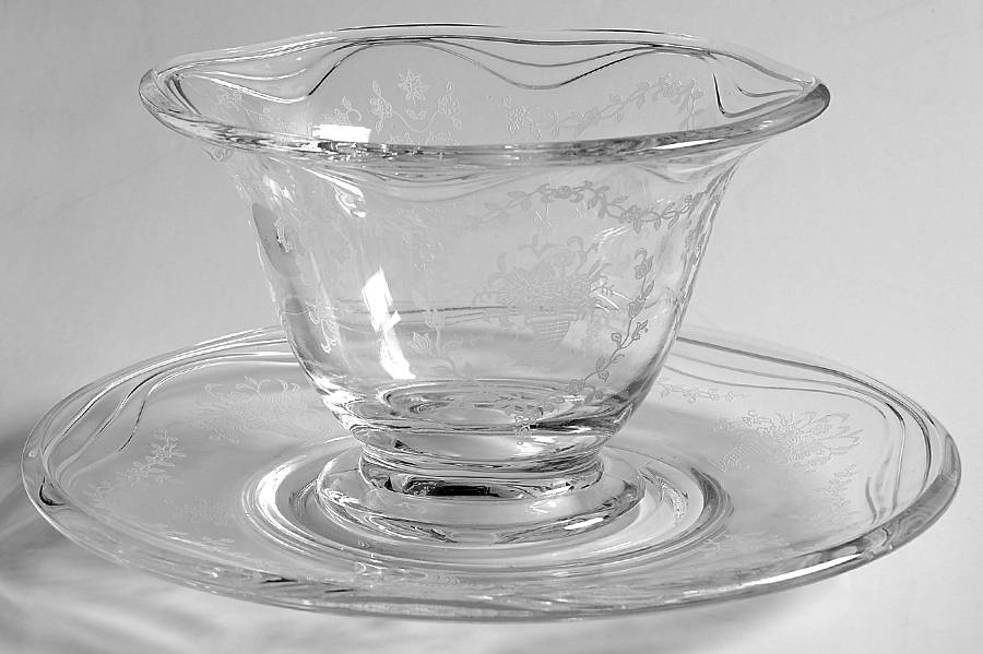 Mayflower Mayonnaise Bowl and Underplate by Fostoria-1