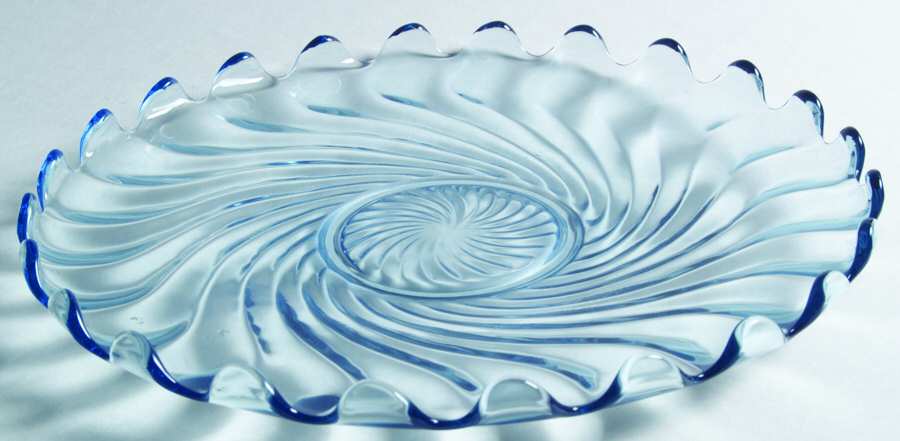 Maypole Blue 12" Torte Plate by Fostoria-1