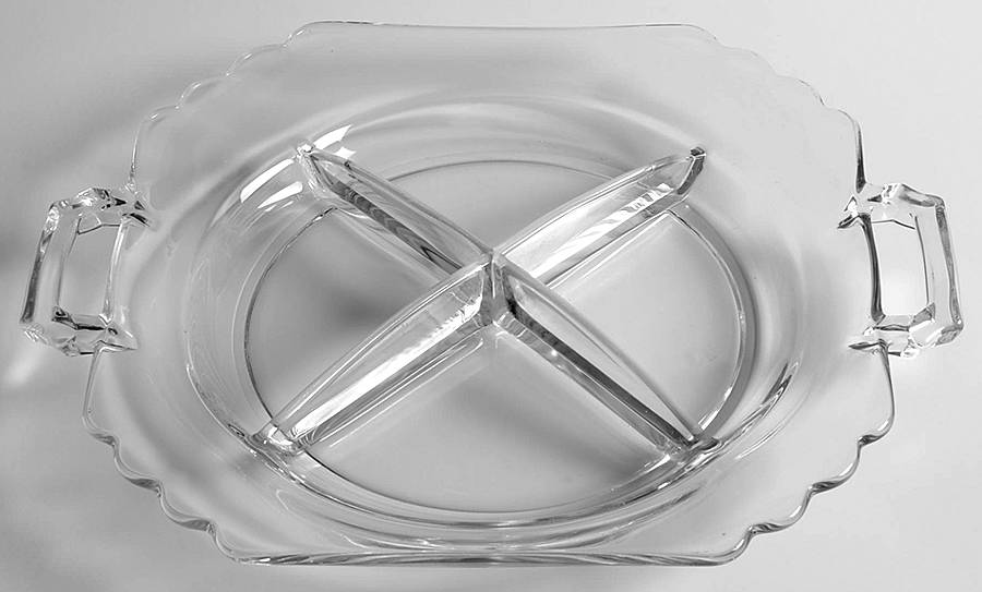 Mayfair Clear 10" Square 4 Part Relish by Fostoria-1