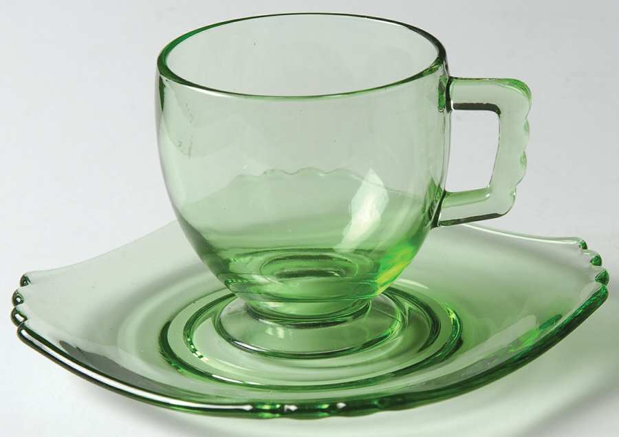 Mayfair Green (Light Green, Line 2419) Demitasse Cup & Saucer Set by Fostoria-1