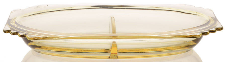 Mayfair Topaz 8" Oval 2 Part Relish by Fostoria-1